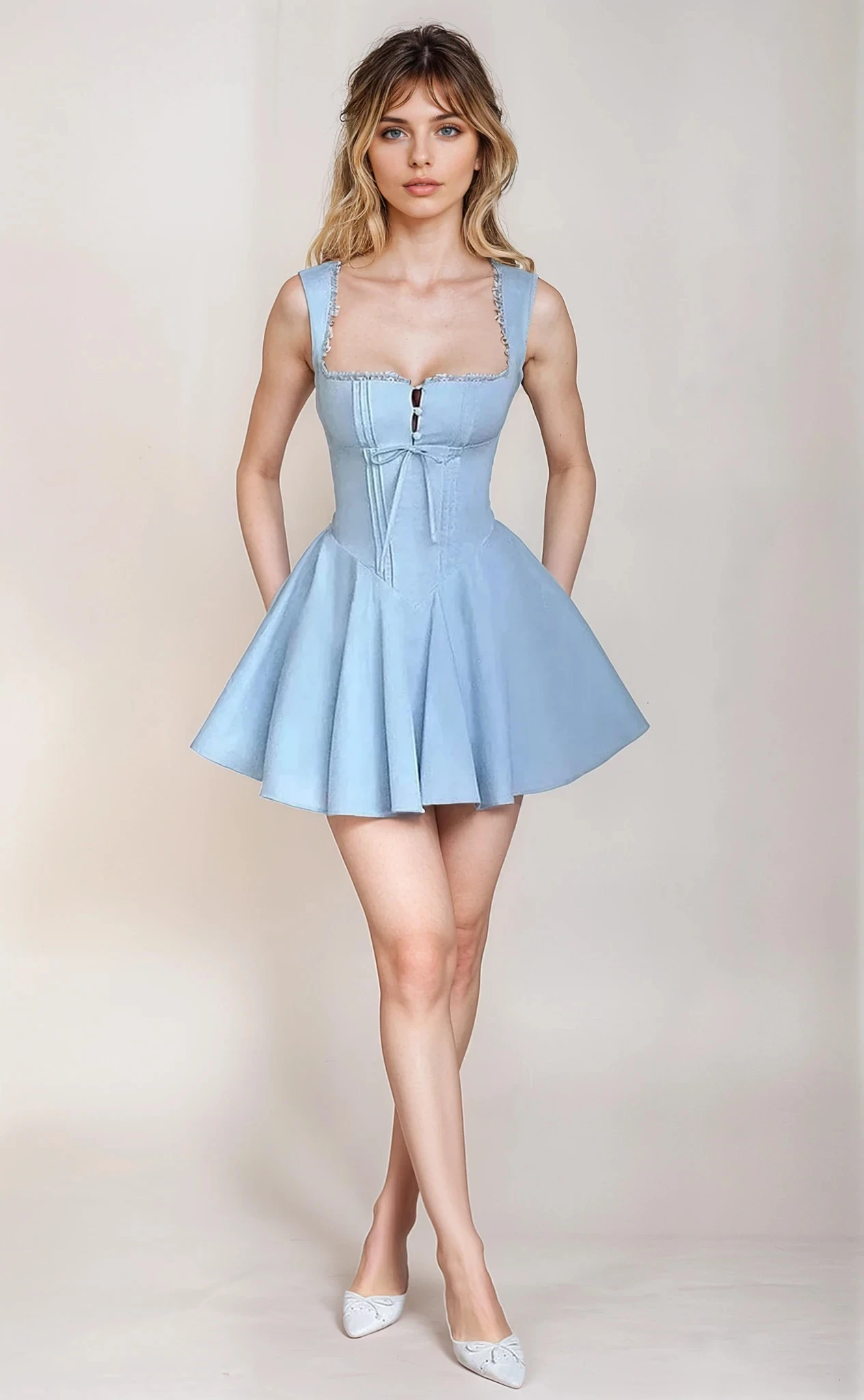 Sunset Blossom - 2025 Spring/Summer Sleeveless Lace Mini Dress