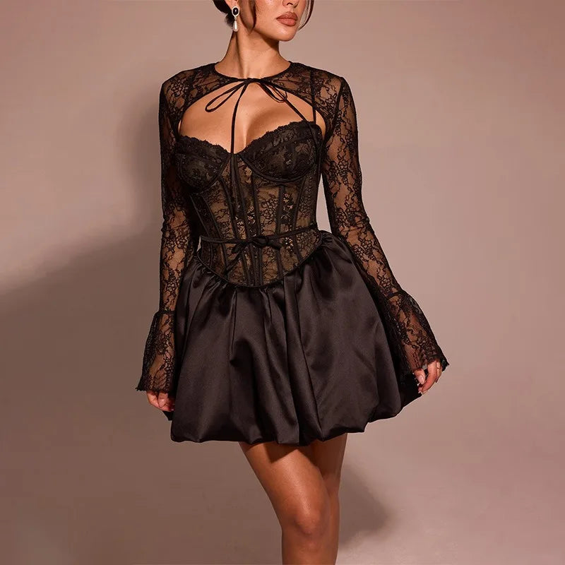 Midnight Allure Lace Dress 🌙