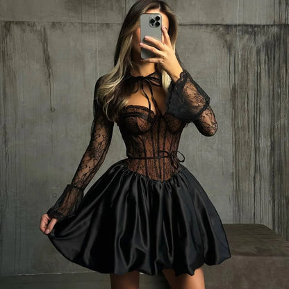 Midnight Allure Lace Dress 🌙